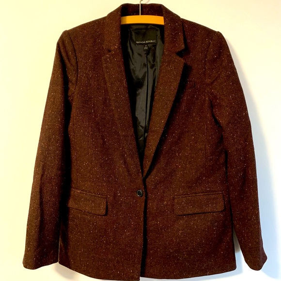 Burgundy Wool blazer - banana republic size 4 - Picture 1 of 5
